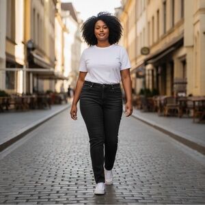 Eileen Fisher Dark Denim Straight Jeans 20W